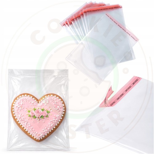 WORECZKI ZAKLEJANE TOREBKI FOLIOWE CELOFANOWE DUŻE PIERNIKI 13x13cm 100szt