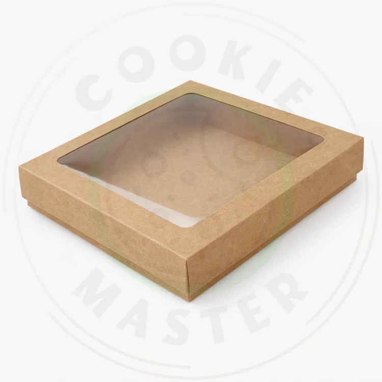 PUDEŁKO KARTONIK Z OKIENKIEM NA PREZENTY CIASTKA PIERNIKI EKO + 10x10x2 cm