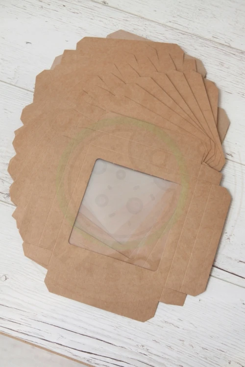 PUDEŁKO KARTONIK Z OKIENKIEM NA PREZENTY CIASTKA PIERNIKI EKO + 10x10x2 cm