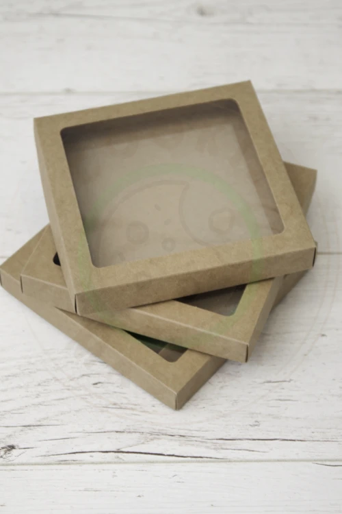 PUDEŁKO KARTONIK Z OKIENKIEM NA PREZENTY CIASTKA PIERNIKI EKO + 10x10x2 cm