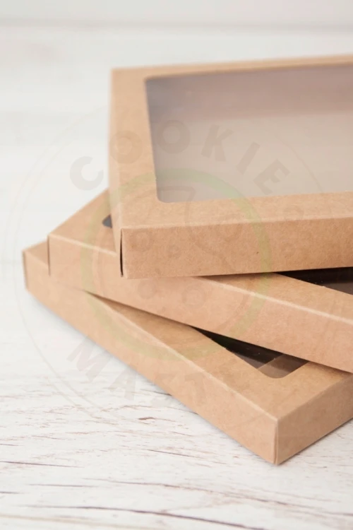 PUDEŁKO KARTONIK Z OKIENKIEM NA PREZENTY CIASTKA PIERNIKI EKO + 10x10x2 cm