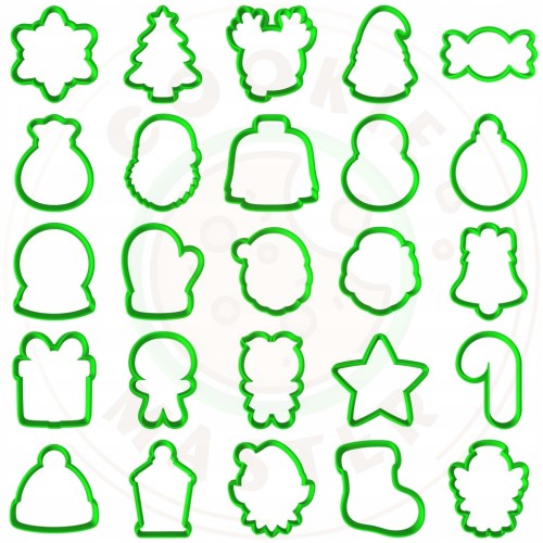 FOREMKI ŚWIĄTECZNE Boże Narodzenie KALENDARZ ADWENTOWY ZESTAW 25szt 4,5cm